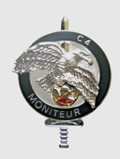 BREVET DES COMMANDOS DU CNEC MONITEUR COMMANDO C4 (VARIANTE ARGENTE BRILLANT)