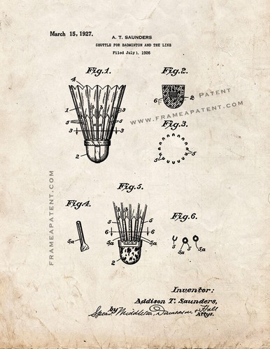 Shuttle for badminton patent - shuttle,