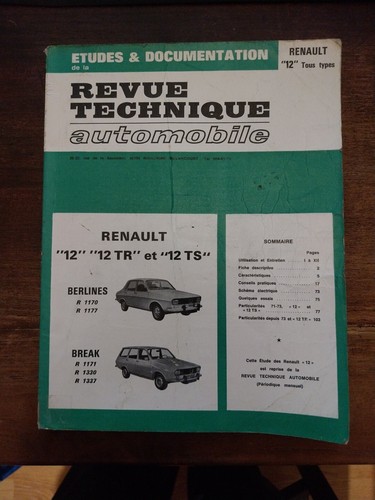 Revue technique renault r12 - technique,