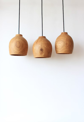 Lustre bois rustique à - rustique,