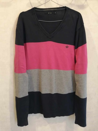 Pull coton rose bleu gris - pull,