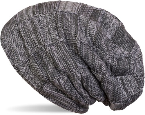 Bonnet tricoté checked beanie