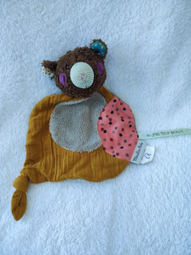 Doudou plat ours - doudou, marron