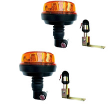 2x LED Gyrophare Avec 4 Öko-tex 12V 24V Et 2x Pipe K Camion Tracteur