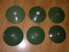 lot de 6 Abats Jour émaillés 2 avec douilles Industriel atelier usine no jielde