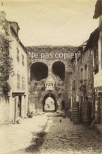 DINAN vers 1880 porte de Jerzual photo 18 x 11 cm Bretagne