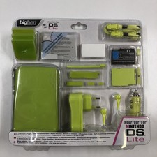 NEUF NEW pochette + stylet + écouteurs + chargeur + cache vert nintendo DS lite
