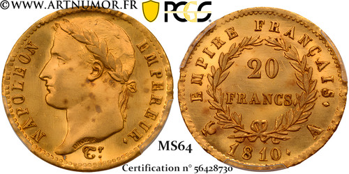 Napoléon 20 francs or - napoléon, i
