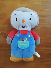 Doudou Peluche Jemini t'choupi Tchoupi Musical Bleu Rouge pinceaux crayon 30 cm
