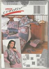 patron couture Burda Creativ N°3686 Patchwork "Ohio Star" Gilet coussin mules..