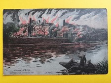 CPA Illustration CHAMONIN Guerre 14-18 CREIL Oise Les ALLEMANDS Incendiant l'ILE