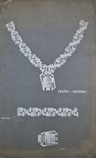 Dessin Gouache Bijou Art Deco maison LEGREGEOIS "Chaine d'huissier bracelet"