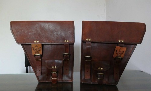 Pochette latérale moto cuir