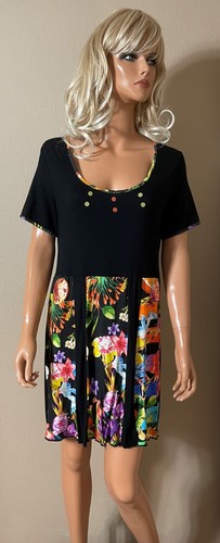 Robe noire fleurie jean - noire,