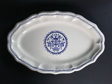 RARE ANCIEN GRAND PLAT DE SERVICE FAÏENCE FINE GIEN DÉCOR ROUEN 1935 IVOIRE