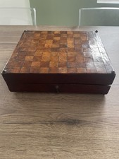 Ancien coffret boite a jeu Tric Trac Backgammon en marquetrie XVIII siècle