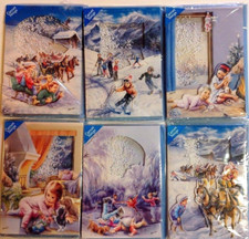 6 CARTES DE VOEUX MARTINE RELIEF NEIGE PERSONNALISABLE enveloppe inclus Marlier