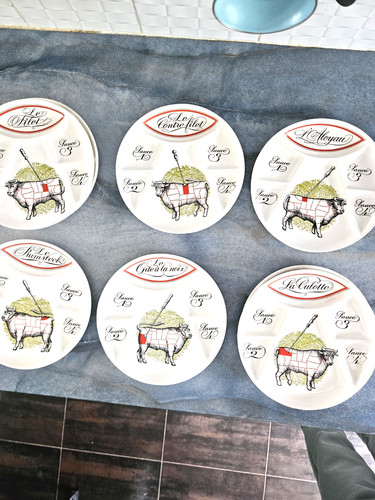 Serie assiettes fondue - 8,