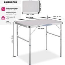 Table de camping valise