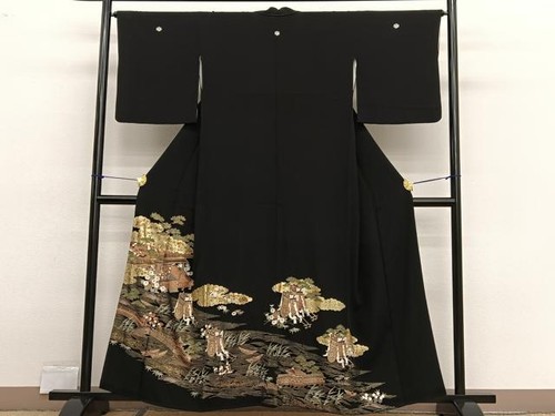 Kimono japonais noir broderie
