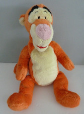 M4. Peluche Doudou TIGROU Disney Nicotoy ORANGE JAUNE NEZ ROSE 28cm billes - TBE