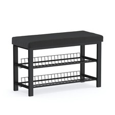 Résistant Armoire à Chaussures 81 CM Rembourré Banc de Support pour Étagère