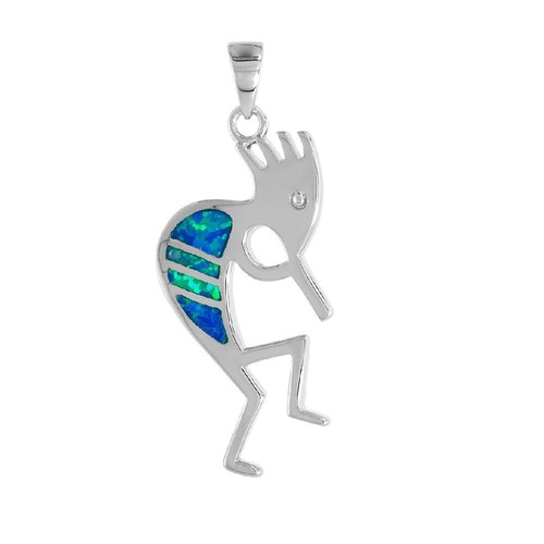 Pendentif kokopelli argent - kokopelli, en