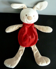 U1. DOUDOU SUCRE D'ORGE RANGE PYJAMA LAPIN ROUGE BLANC BEIGE 41cm EXCELL ETAT