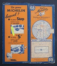 Carte MICHELIN old map n°68 NIORT CHATEAUROUX 1936 Guide Bibendum pneu tyre