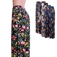 Femmes Largeur Pantalon Textile Jupe-Culotte de Loisir D'Été Stretch S M L