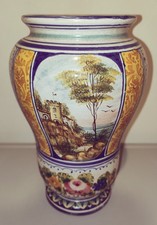 Ancien Vase Signé Céramique Italienne Maioliche Deruta TBE  Vintage Pottery