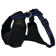 Noir Chien Chiot Animal Domestique Ajustable Harnais Gilet Souple Maille Fait À