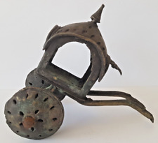 Ancien jouet Indien en cire perdue, chariot.