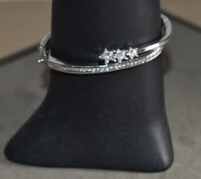 Bracelet jonc à ouverture Camille Lucie métal argenté strass