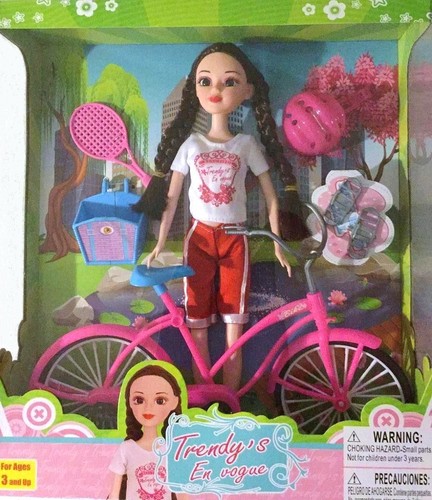 Doll bicycle pink cruiser bike - doll,