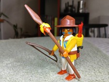 Western PLAYMOBIL 1993 Indien, chapeau, arc, carquois, flèches, lance, pistolet