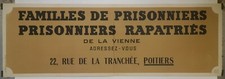 Familles de prisonniers Circa 1940 Affiche Originale Guerre 39-45