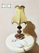 Lampe à poser,sur pied en marbre?couleur marron tacheté,abat jour tulipe,vintage