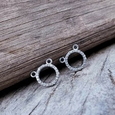 1Pc Diamant Pavé Rond Double