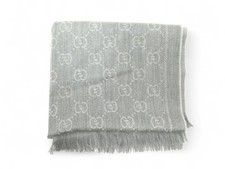 ECHARPE GUCCI MONOGRAMME GG EN LAINE GRIS ETOLE FOULARD MONOGRAM WOOL SCARF 410€