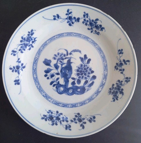 Assiette blanc bleu chine - blanc,