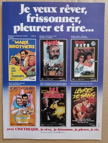 Cinétheque publicité vhs - cinÉtheque,