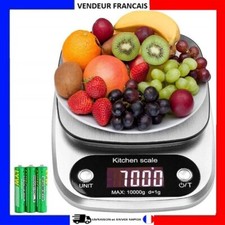 Balance De Cuisine Numérique 10kg 1g Acier Inox Précision GrandLCD Multifonction