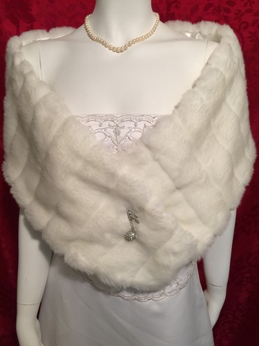 Long white faux fur - white, stole