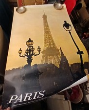 Rare Grande affiche Années 70. Tourisme Paris Tour Eiffel Photo Rives