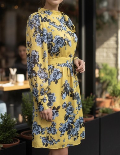 Robe zara floral jaune - robe,