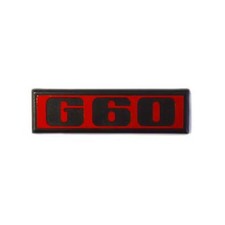 Sigle adhésif G60 noir sur fond rouge pour face arrière de VW Golf 2 GTI G60 ...
