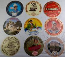 Lot de 9 étiquettes anciennes