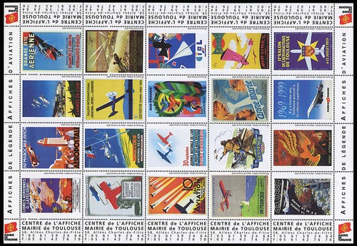 Feuillet vignettes avion - feuillet,