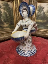 Ancien Saleron Âne Desvres Décor Vieux Rouen  Salière Poivrière Faïence